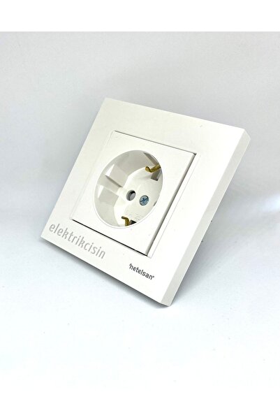Netelsan Byobu White Child Proof Grounded Socket (Excluding Frame) 1 Piece