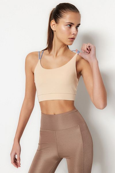 Kolekcia Trendyol Športová podprsenka s podporou Ecru/styling zadného lana THMSS23SS00038