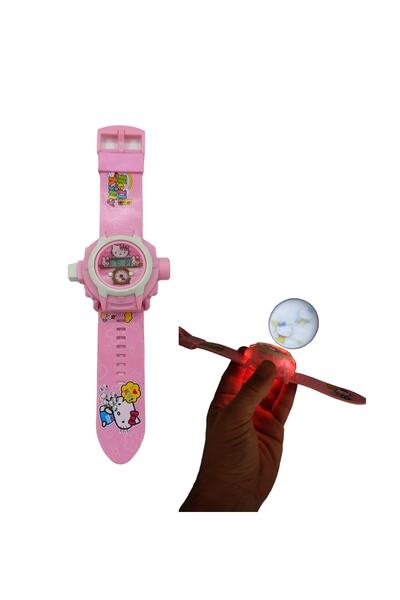 PopŞeker Hello Kitty Saat Prajektörlü Resim Yansıtmalı Hello Kitty Saat