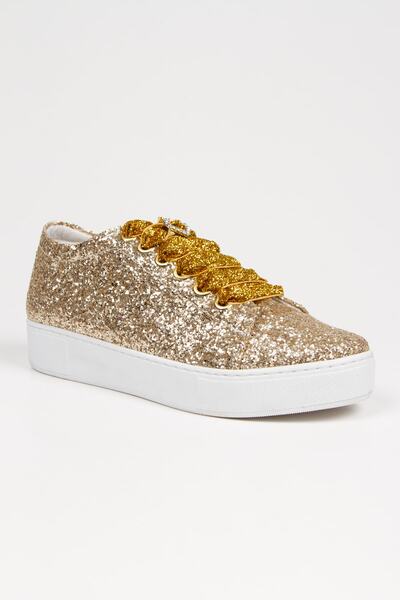 DARUGA Parıltılı Alçak Taban Sade Spor Gelinlik Ayakkabı