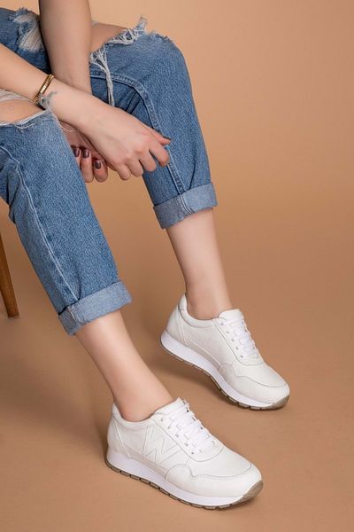 Gondol Pantofi sport pentru femei, din piele naturală, cu talpă anatomică, Flf.444