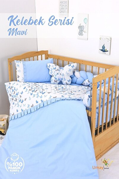 Umaybebek 60x120 Bebek Nevresim Takımı, Örgü Korumalık, Lastikli Çarşaf, %100...