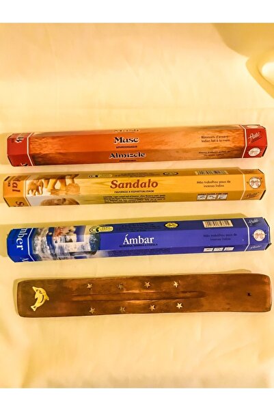 Flute Tütsü Mix 3 Kutu Misk, Amber, Sandal 60 Adet Tütsü Çubuğu Ve Tütsü Kayığı