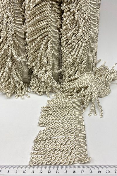 Hobigram Cream Twisted Bouillon Fringe Tassel Ribbon – Special Design, Accessory, Quality Production, Eye-Catching Style –