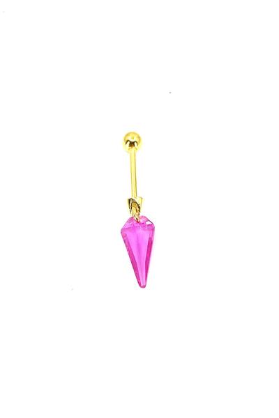 La femme by begum Pink Diamond Slice Dangle Gold Silver Piercing,helix,tragus,flat,conch Ball Rotating Piercing