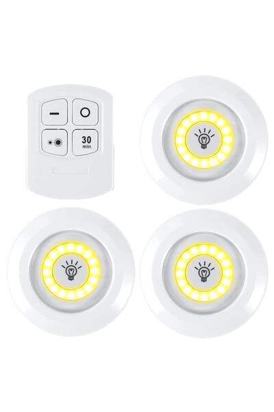 UpWay Kumandalı Dolap Tezgah Üstü Parlaklık Ayarlanabilir Cob Led Gece Lambas...