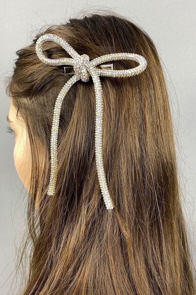 Hobigram Silver Full Stone Special Design Hair Clip with Janjan – Hairpin, Metal Hairpin, Shiny Design, Hair Ornament – to