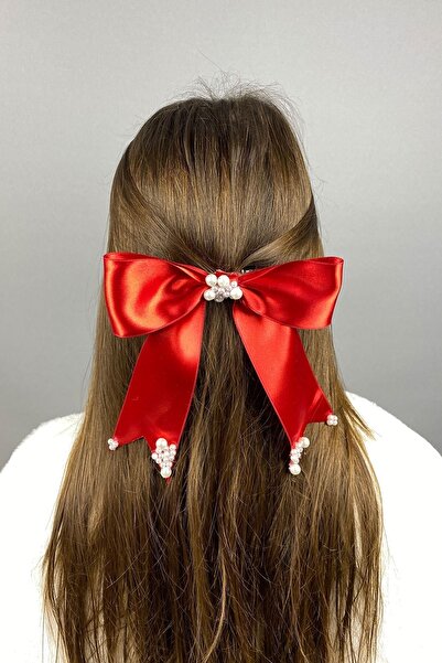 Hobigram Hairpin Types Red Special Design Pearl and Stone Hairpin – Hairpin, Metal Hairpin, Shiny Design – to