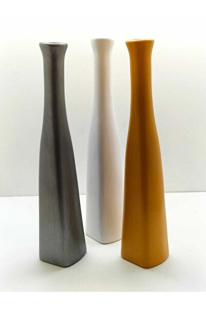 Damla Seramik Modern Tasarım Deluxe Bottle Seramik Vazo Set
