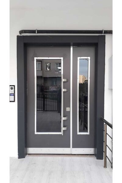 Tezdoor Çelik Kapı Fiyatları Siyah Statik Kasalı Çelik Kapı, Apartman Giriş Kapısı Sol Açılım