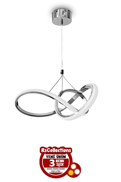 RSCOLLECTIONS Düz 3 Renk Kardelen Model Beyaz- Sarı- Gün Işığı Modern Sarkıt Led Avize