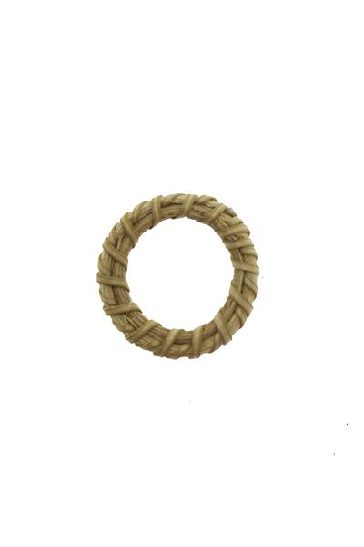 mutlu adım 20 Pieces 3cm Natural Straw Accessory Round Flat