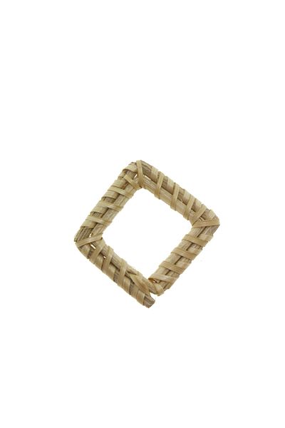 mutlu adım 20 Pieces 3cm Natural Straw Accessory Square
