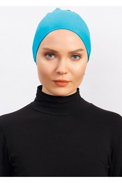 Ecardin Lycra Comfortable Non-Slip Practical Anti-Sweat Seamless Hijab Bonnet Scarf Turban Shawl Ready - Mint