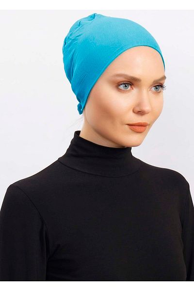 Ecardin Lycra Comfortable Non-Slip Practical Anti-Sweat Seamless Hijab Bonnet Scarf Turban Shawl Ready - Mint
