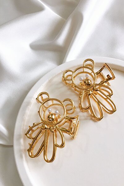 Trend Hediye Sepeti Ursuleț de pluș Cataramă metalică placată cu aur de lux, Cataramă cu zăvor anti-alunecare de dimensiuni mari, Cataramă cu buton 1 bucată