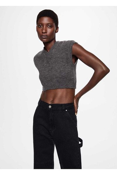 MANGO Woman Cargo Jean Pants with Pockets