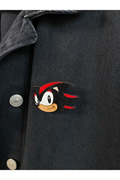 gokmentoy Sonic Shadow Ahşap El Boyaması Broş