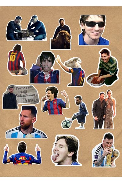 Namgo Lionel Messi Goat Memes Funny 15 τεμαχίων σετ αυτοκόλλητων για φορητό υπολογιστή, tablet, κινητό τηλέφωνο, ατζέντα, φιάλη
