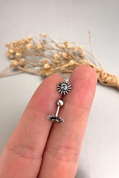 Jaida Moda Unisex Gotik Güneş Figür Helix Kıkırdak Çelik Piercing
