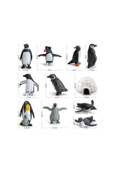 YTOYS Penguen-sinley Ailesi 11 Adet Simülasyon Penguen Set