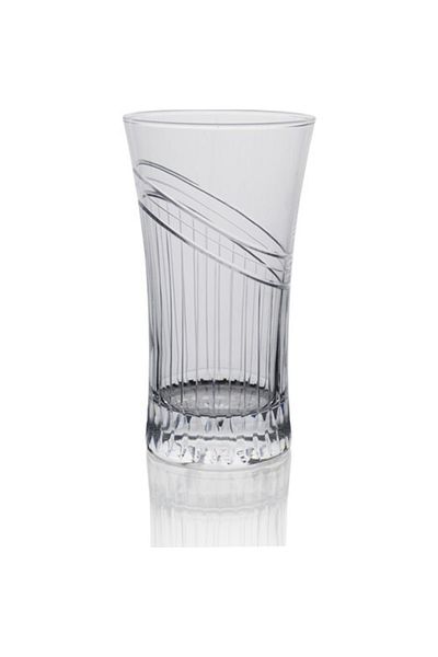 KCD Simple Cut Hand Decor Gilded 6 Pieces Patterned Water and Soft Drink Glass Set