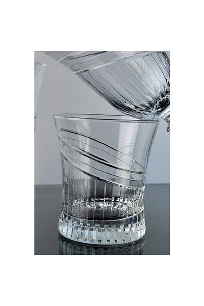 KCD Seremoni Simple Cut Hand Decor Gilded 6 Pieces Patterned Water Glass Set