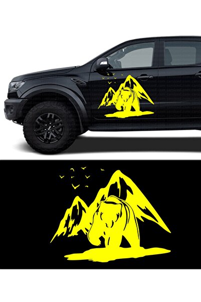 Melek Pazarı ملصق سيارة بمناظر جبلية على شكل دب مقاس 60 × 48 سم