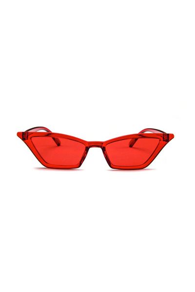 Toz Vintage Kaptivo Red Cornered Cat Sunglasses - Red Glass