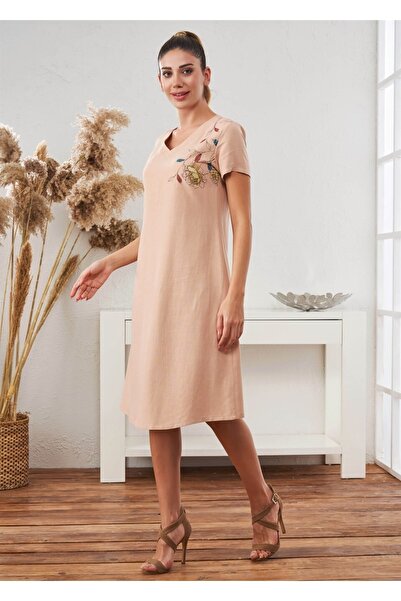 Relax Mode Kadın Keten Elbise - 45649