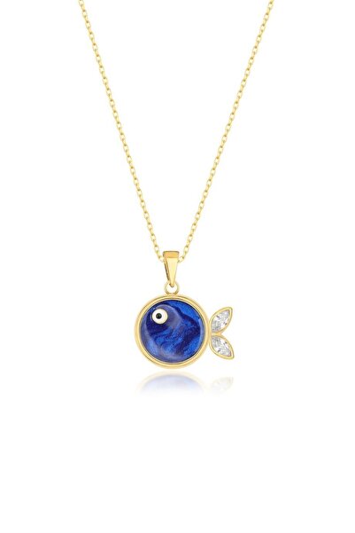 Silvano Jewelry 925 Ayar Gümüş Mavi Balık Kolye