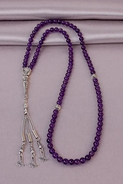 Dünya Doğal Taş 99Pcs Amethyst Stone Rosary
