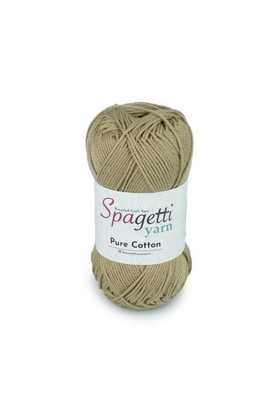 Spagettiyarn Πλεκτό νήμα από καθαρό βαμβάκι σε σκούρο μπεζ