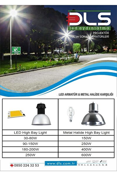 DLS 30w Led Yol Sokak Armatür Park Bahçe Çevre Site Bina Dış Mekan Lamba Aydınlatma Ledli Sokak Arma