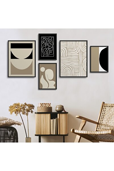 HOMEPACK Σετ ζωγραφικής 5 τεμαχίων με μαύρο πλαστικοποιημένο πλαίσιο Five-009