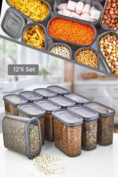 HOMENIVA Nivabox 12'li Set Erzak Saklama Kabı  12x1500 ml