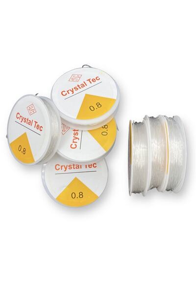 Hedef Bijuteri Silicone Flexible Rubber Fishing Line - 0.8mm Thickness 10 Meters Transparent Rubber Fishing Line