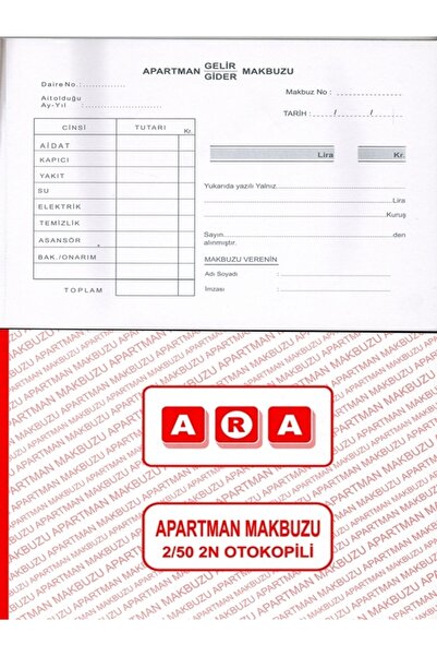 ARA Apartman Makbuzu Otokopili 2/50 X 12 Adet