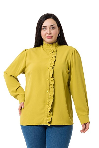 DISENTIS MODEST Πουκάμισο με επικρατέστερο γιακά μπροστά και μπλουζάκι από φιστίκι με κρυστάλλινο γιακά