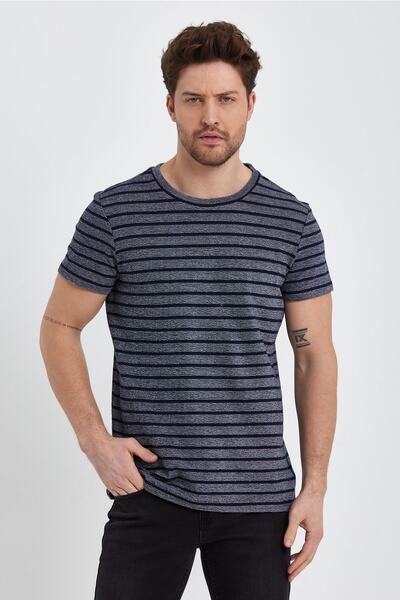 ALEXANDERGARDI Çizgili Bisiklet Yaka T-shirt (138281)