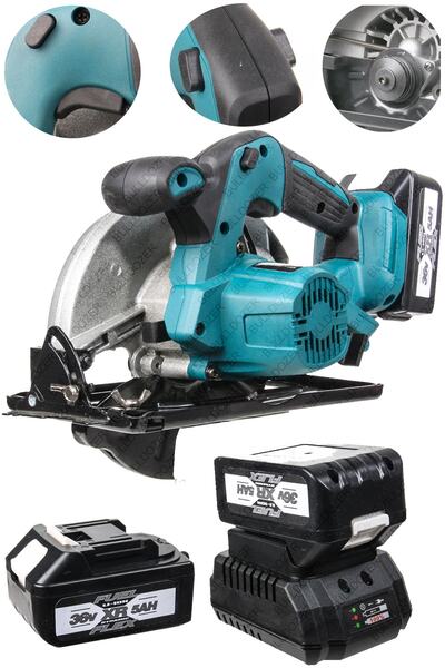 Bulldozer Çift Akülü Daire Testere Şarjlı Sunta Kesme 36v