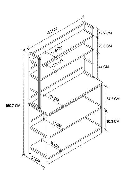 Bofigo Kitchen Stand With Base And 5 Shelves Coffee Corner Kitchen Rack Kitchen Bar Lidya