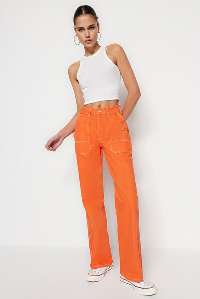 Trendyol Collection Jeans - Orange - Wide Leg