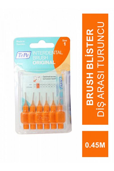 TePe Interdental Brush Blister Interdental Orange 0.45mm Pack of 6