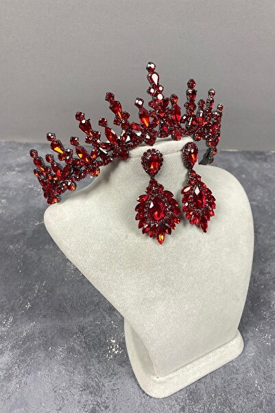 FdayAksesuar Αξεσουάρ Νυφικής Κορώνας Κόκκινη Κούπερ Πέτρα Κόμπερ, Νυφική Κορ...