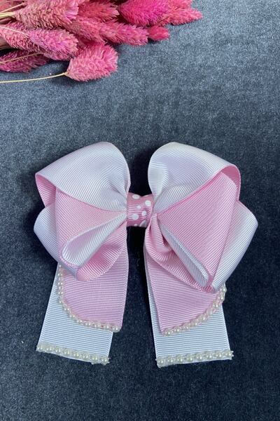 FdayAksesuar Συλλογή αγκράφες Ροζ Λευκό Διπλό Χρώμα Φιόγκος Πουά τεμαχίων Γυν...