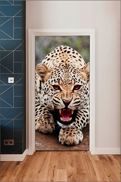 PANDA SOKAĞI 3D Edgy Tiger Decorative Door Covering