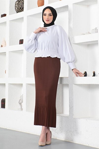 benguen 205 - Πι?λι?σελι; Φούστα Hijab Καφέ