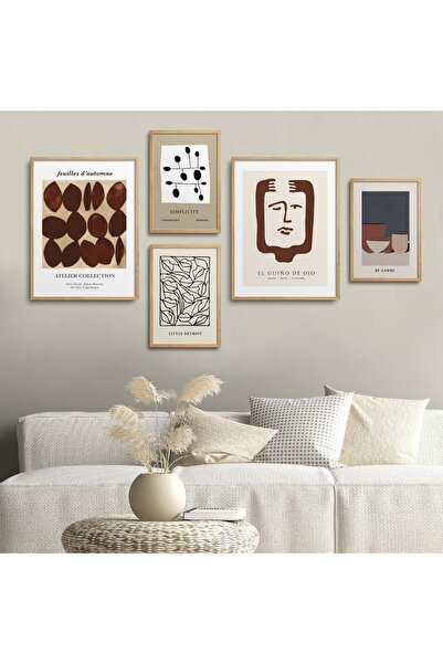 HOMEPACK Σετ ζωγραφικής 5 τεμαχίων με φυσικό ξύλινο πλαίσιο Five-039