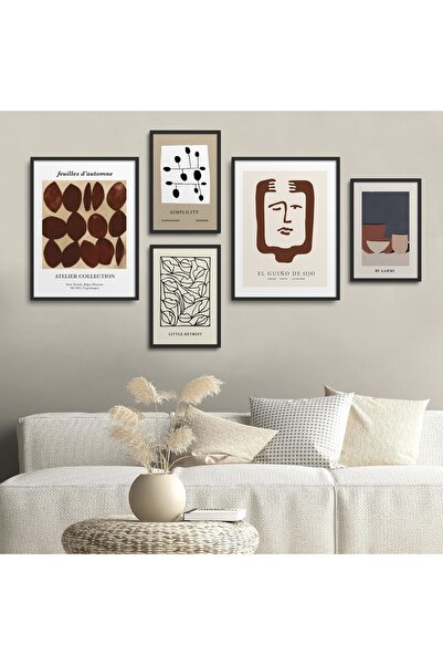 HOMEPACK Σετ ζωγραφικής 5 τεμαχίων με μαύρο πλαστικοποιημένο πλαίσιο Five-039